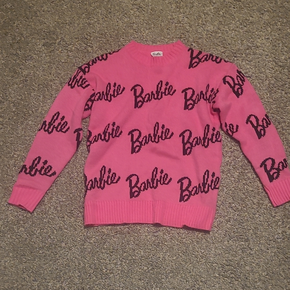 Barbie Logo Pink Crew Neck Sweater